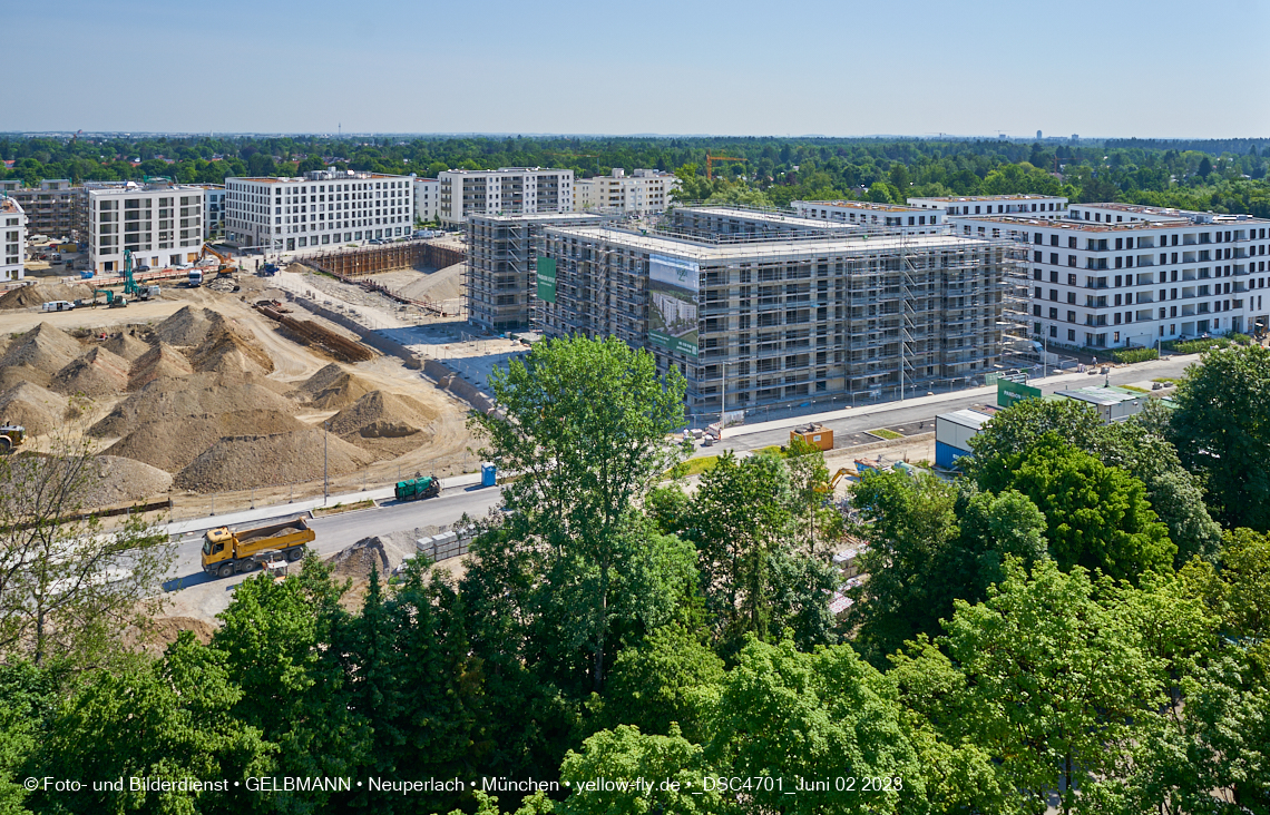 02.06.2023 - aktuelle Fotos von der Baustelle Alexisquartier in Neuperlach in München